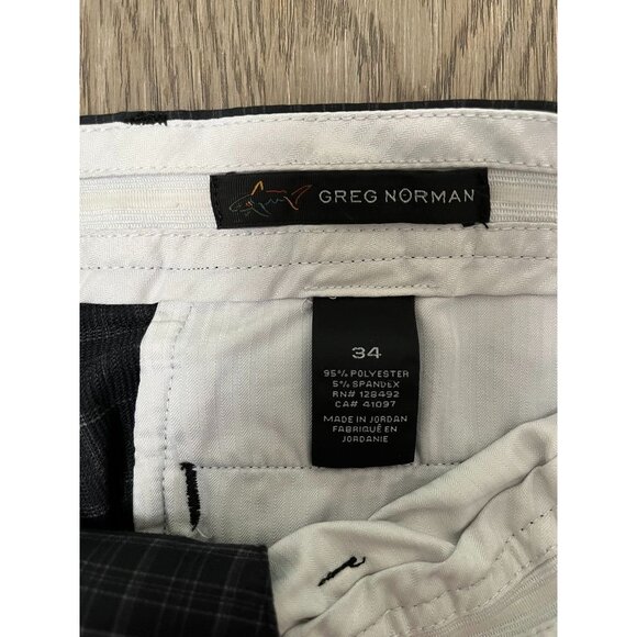 EUC Greg Norman Men's Plaid Golf Shorts 34 Checkered - Picture 3 of 3